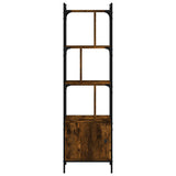 Bookcase with Door Smoked Oak 44.5x30x154.5 cm Engineered Wood 833355