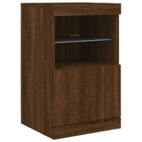Sideboard with LED Lights Brown Oak 162x37x67 cm 3209001