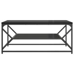 ZNTS Coffee Table with Shelf Black Oak 90x50x40 cm Engineered Wood 868231