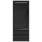 ZNTS Wardrobe Black 80x50x200 cm Engineered Wood 3307748