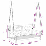Garden Swing Bench 114 x 60 x 64 cm Solid Teak Wood 42001969