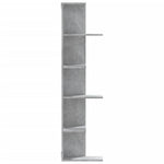 ZNTS Wall Corner Shelf Concrete Grey 36.5x36.5x140 cm Engineered Wood 852630