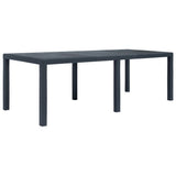 Garden Table Anthracite 220x90x72 cm Plastic Rattan Look 45608