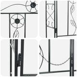 Garden Arch Plain Black 115 x 37 x 226 cm 42021348
