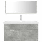 ZNTS 3 Piece Bathroom Furniture Set Concrete Grey Engineered Wood 3324894