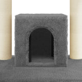 Cat Tree with Sisal Scratching Posts Dark Grey 110 cm 171481