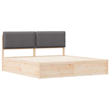 Bed Frame with Upholstered Headboard Dark Grey 200 x 200 cm 3398105