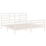 Bed Frame without Mattress White Solid Wood 200x200 cm 3105881
