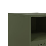 ZNTS Bedside Cabinets 2 pcs Olive Green 36x39x60.5 cm Steel 846563