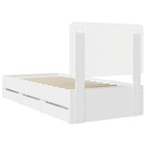 Bed Frame with Drawer White 75 x 190 cm Engineer Wood 3412644