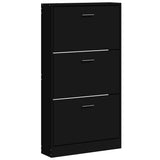 Shoe Cabinet Black 59x17x108 cm Engineered Wood 342528