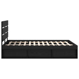 Bed Frame with Headboard Black 150 x 200 cm Solid Pine Wood 3411729