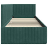 Corner Bed Frame with Headboard Dark green 80 x 200 cm Velvet 42016248