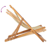 Beach Chair Beige Solid Teak Wood 42032663