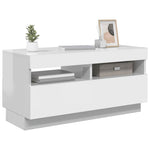 TV Cabinet with LED Lights High Gloss White 80x35x40 cm 804451