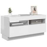 TV Cabinet with LED Lights High Gloss White 80x35x40 cm 804451