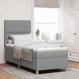 Box Spring Bed with Headboard Light grey 100 x 200 cm Fabric 3339595