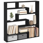 ZNTS Wall Cube Shelf 7 Compartments Black Engineered Wood 860023