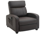 Recliner Armchair, Massage Faux Leather Push Back Reclining Chair with Adjustable Leg Rest, Side T3398P340996