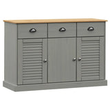 Sideboard with Drawers VIGO 113x40x75 cm Grey Solid Wood Pine 353192