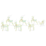 LED Reindeers with 40 LEDs 7 pcs Multicoulur PET 3399391