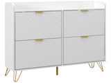 Narrow Shoe Storage Cabinet, Slim Shoe Cupboard with 4 Flip Drawers, Adjustable Shelf, Shoe Rack for T3398P378000