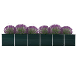 Garden Raised Bed Galvanised Steel 480x80x77 cm Green 47069