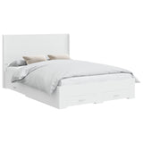 Bed Frame with Storage and Headboard White Engineered Wood 3414087