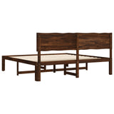 Double Bed Frame with Headboard ROSTOCK Dark Brown 200 x 200 cm 3405425