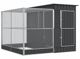 Aviary with Extension Silver 209x203x216 cm Steel 3216426