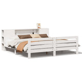 Bed Frame without Mattress White 180x200 cm Super King Solid Wood Pine 3309888