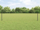 Welded Wire Fence 50 x 0.6 m PVC-Coated Steel Grey Mesh 3336888