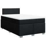 ZNTS Box Spring Bed with Mattress Black 120x200 cm Fabric 3285850
