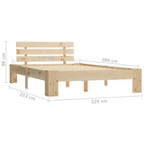 Bed Frame without Mattress Solid Pine Wood 120x200 cm 283162