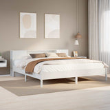 Bookcase Bed without Mattress White 200x200 cm Solid Wood Pine 3322820