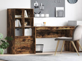 Desk with Drawer with Shelf with Storage 2 pcs Smoked Oak 3337333