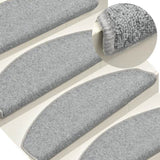 Stair Mats 15 pcs 65x24x4 cm Light Grey Half Round Large 322371