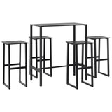 5 Piece Garden Bar Set Black Powder-coated Steel 3283751