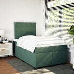 Box Spring Bed with Mattress Dark Green 120x200 cm Velvet 3290885