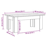 ZNTS Coffee Table Old Wood 100x60x42 cm Engineered Wood 855958