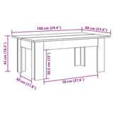 ZNTS Coffee Table Old Wood 100x60x42 cm Engineered Wood 855958