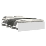 Bed Frame White Engineered wood Double Bed Frame Rectangular 3295688