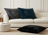 Cushion Cover 6 pcs HOUTEN Black 65 x 65 cm Faux Rabbit Fur 921226