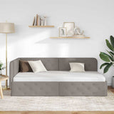 Corner Bed Frame with Headboard Taupe 90 x 200 cm Fabric 42016500