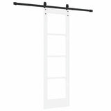 Sliding Door White 61 x 198.5 cm Solid Pine Wood and Glass 3332322