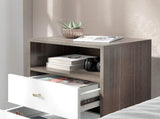 Industrial-Scandinavian Mix Bedside Table, with Drawers and Shelf T3398P328341