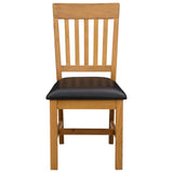 Dining Chair 2 pcs Solid Oak Wood Black 45 x 59 x 92 cm 42039157