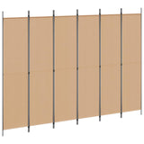 6-Panel Room Divider Beige 300 x 220 cm Fabric 42039214