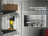 Metal Garden Shed, Outdoor Lean-to Shed for Tool Motor Bike, with Adjustable Shelf, Lock, Gloves, T3398P318723
