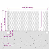 Welded Wire Fence 10 x 0.6 m PVC-Coated Steel Green 3336673